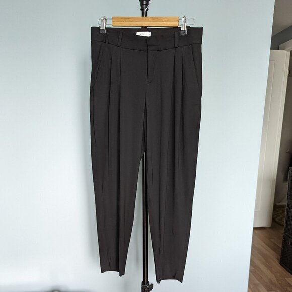 A.L.C. Benton Black Cropped Pleated Trouser Pants - Picture 2 of 13